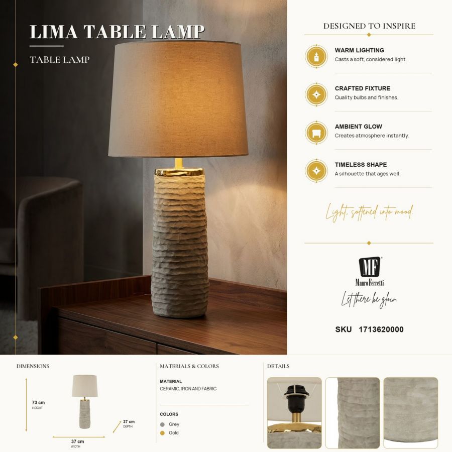 Tafellamp Lima Table Lamp Ø 37×73 cm