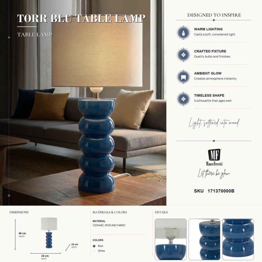 Tafellamp Torr Blu Table Lamp Ø 25×46 cm