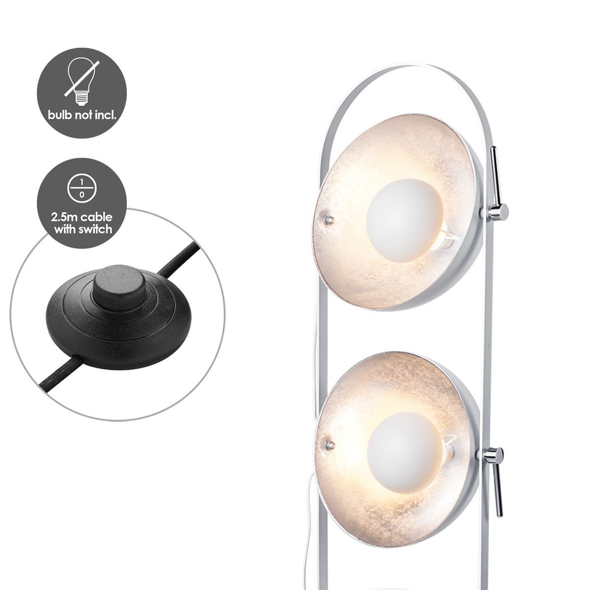 Home Sweet Home Banck Vloerlamp Zand Wit - Industri?le Vloerlamp