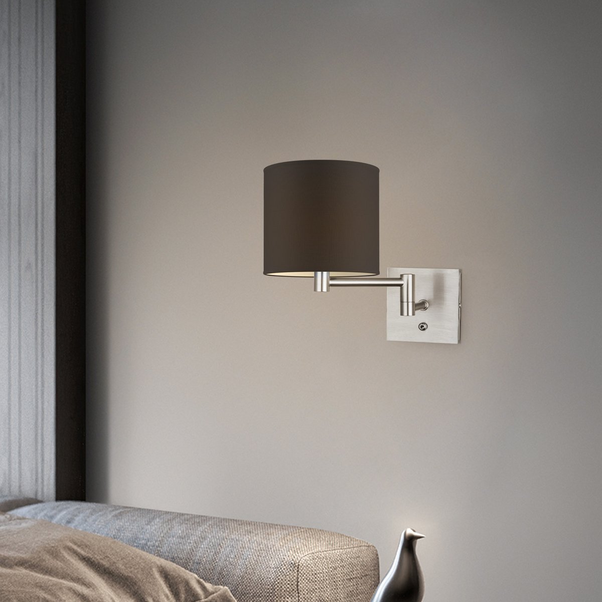 Home Sweet Home Wandlamp - Swing, E27, chocolade Lampenkap 20x17cm