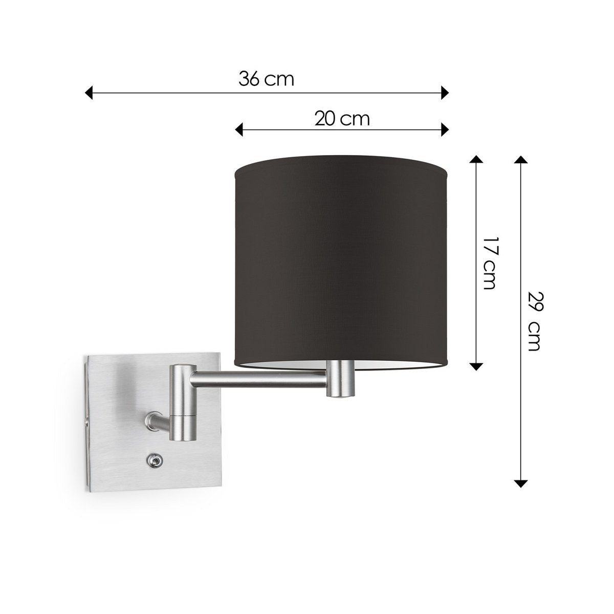 Home Sweet Home Wandlamp - Swing, E27, chocolade Lampenkap 20x17cm