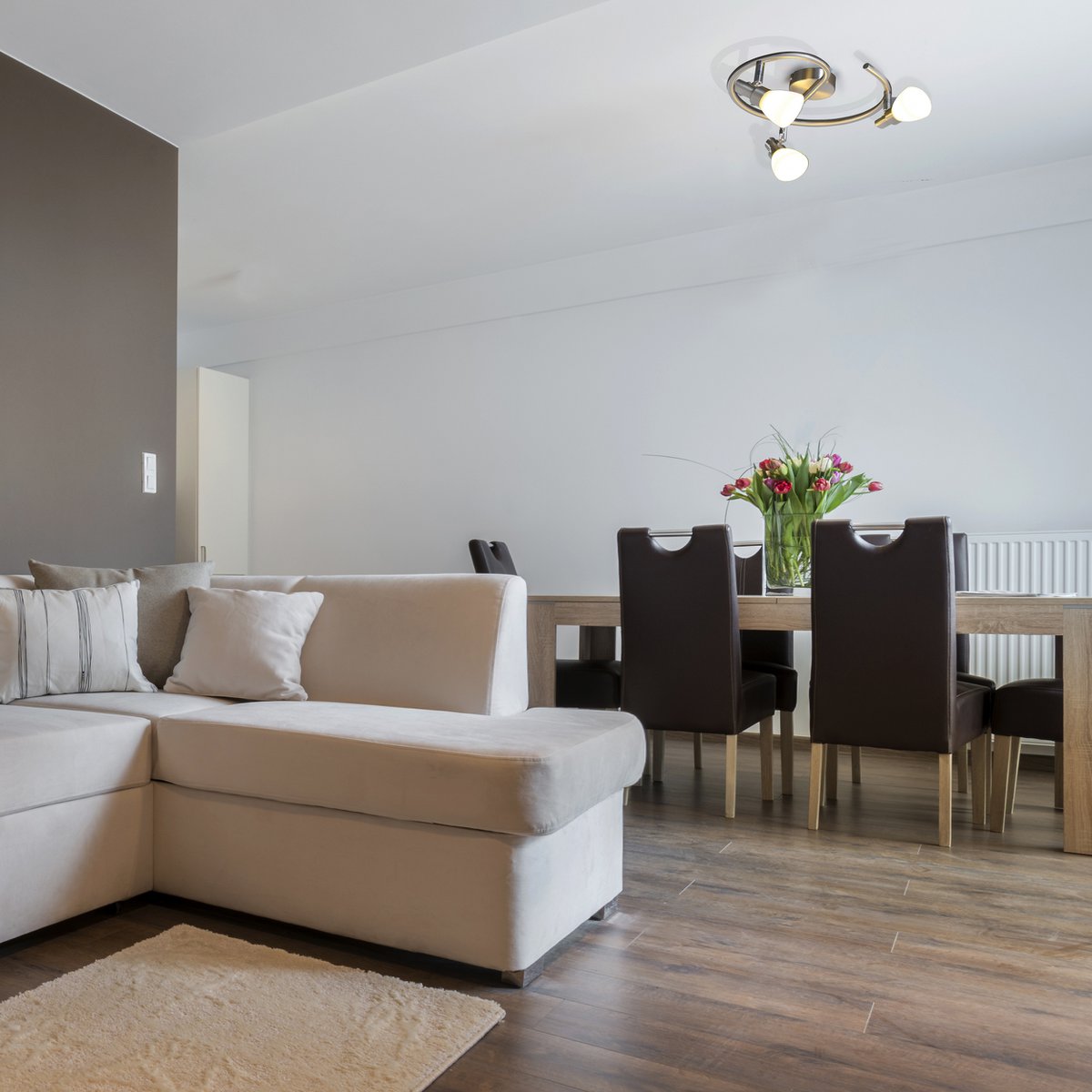 3 LED-wand u. Plafondlamp "Feltre" d:28cm