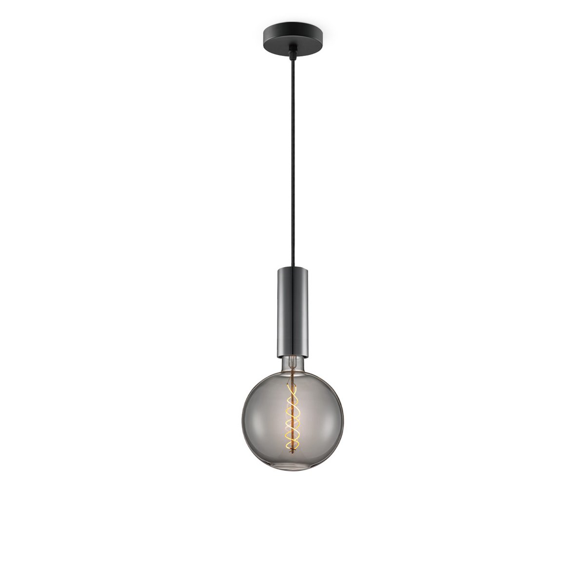 Home Sweet Home hanglamp zwart Saga - G180 - dimbaar E27 rook