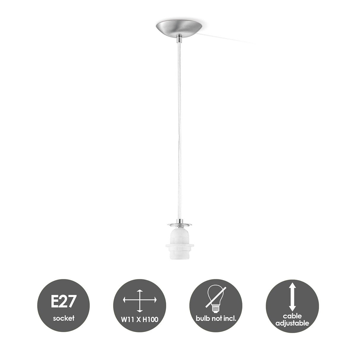 Home Sweet Home verlichtingspendel Combi 11/11/100cm-Geborsteld staal
