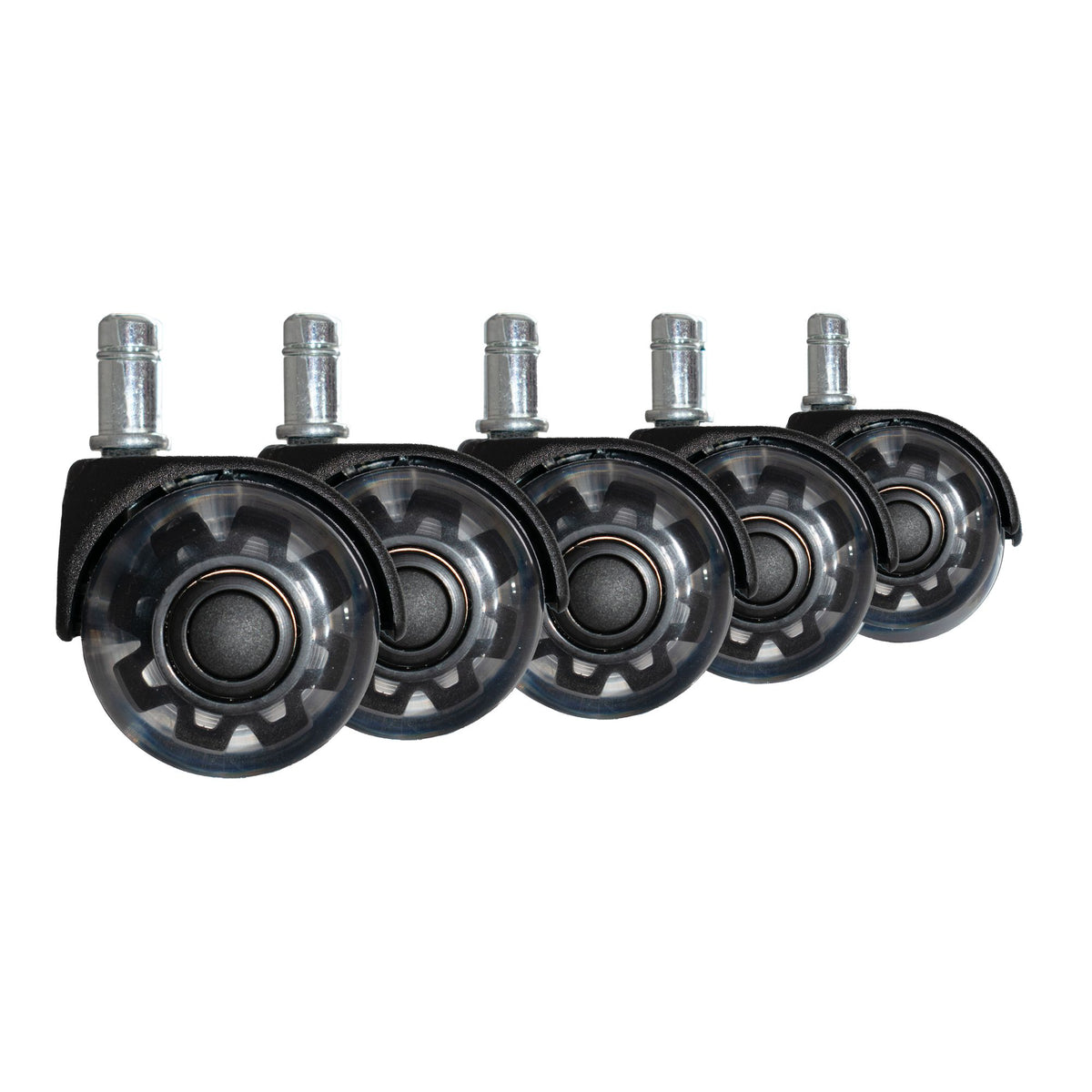 set van 5 lichtlopende universele heavy-duty wielen voor