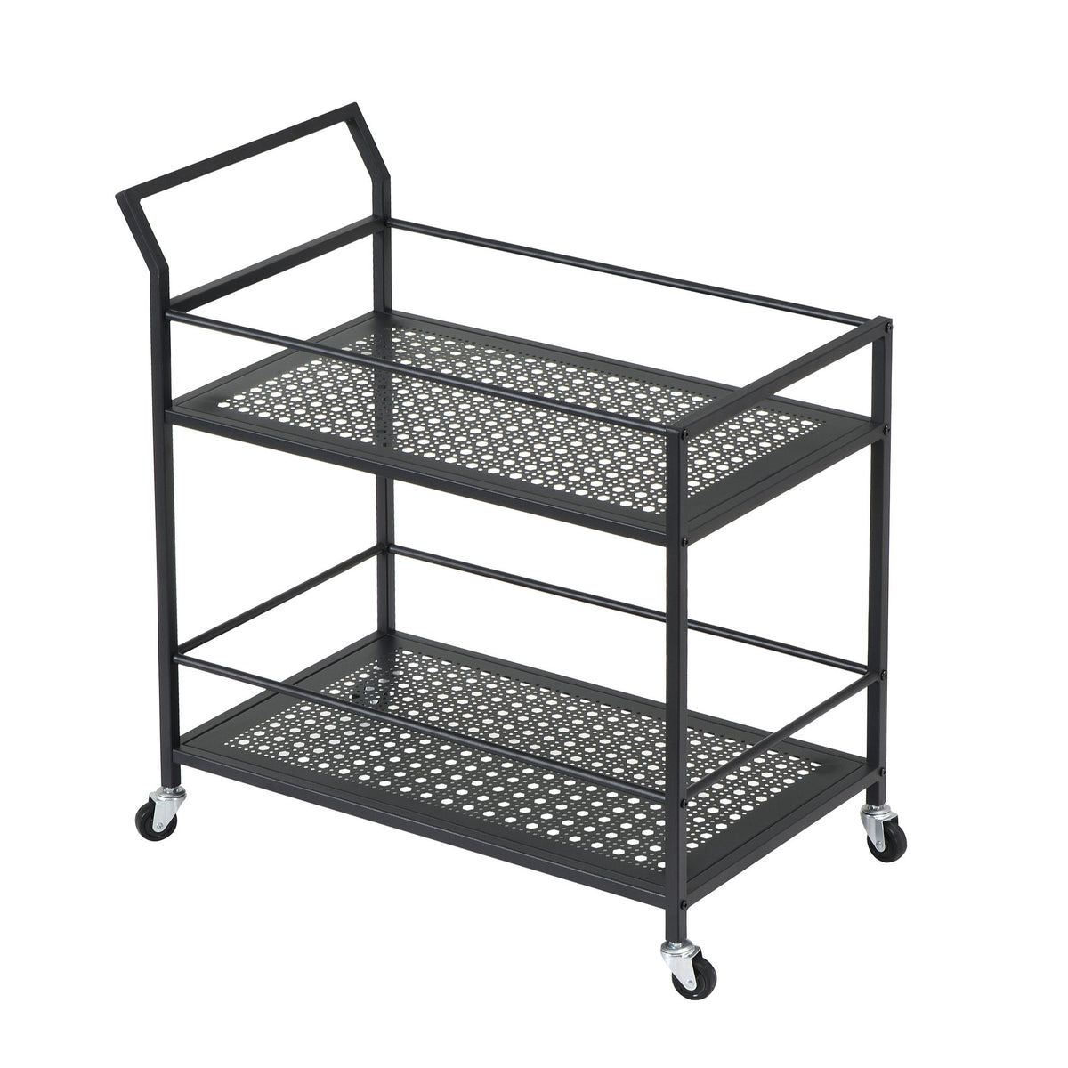Serveerwagen Metaal Zwart 79x45x83 cm met Wielen