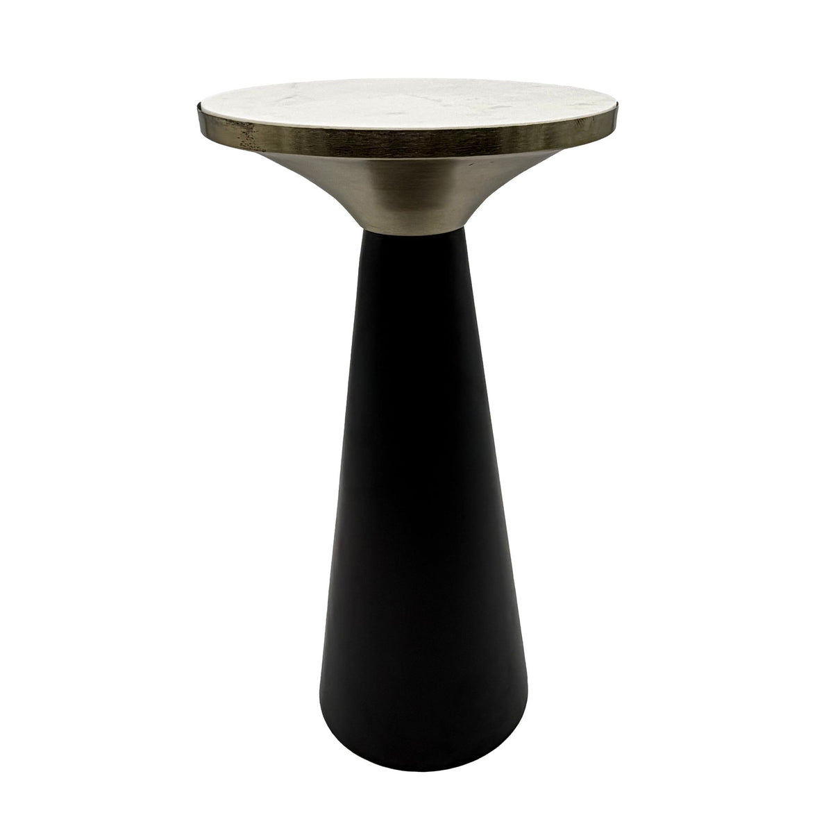 Bijzettafel IJzer & Marmer Tafelblad 28cm rond - Kleine