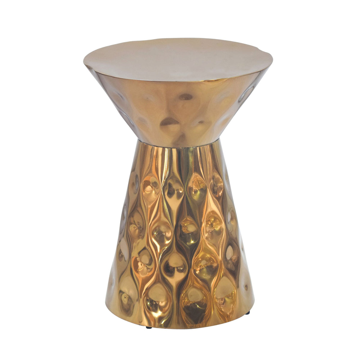 Bijzettafel Aluminium 36cm Goud Rond - Design Bijzettafel Metaal
