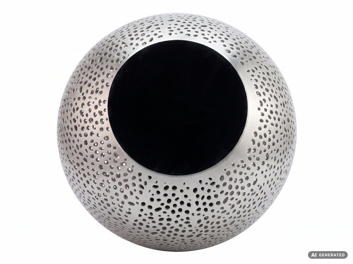 Decoratieve Vaas Metaal 47cm Zilver - Design Bloemenvaas Groot
