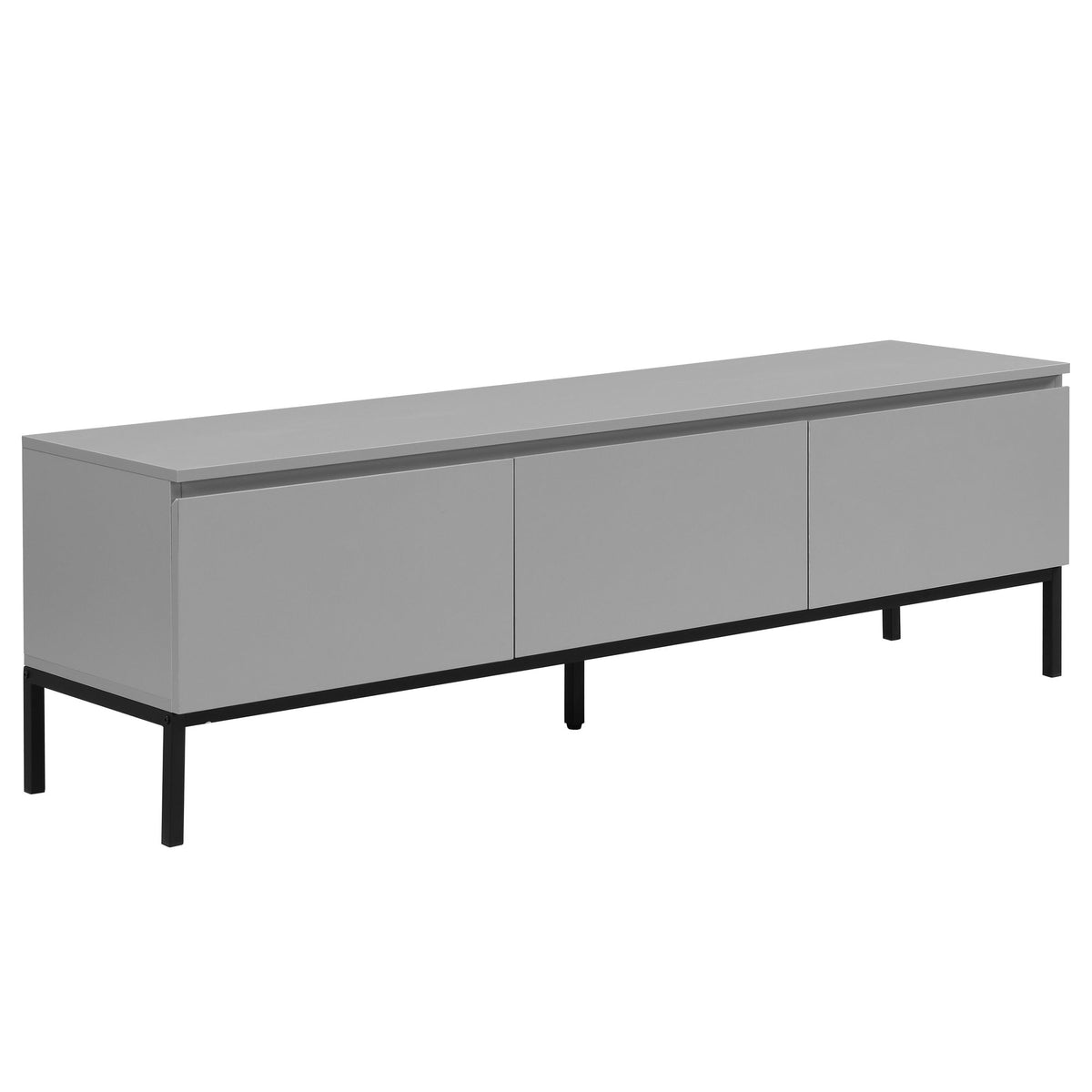 Lowboard 150cm TV-meubel Grijs Rechthoekig met 3 Lades - Design TV-kast