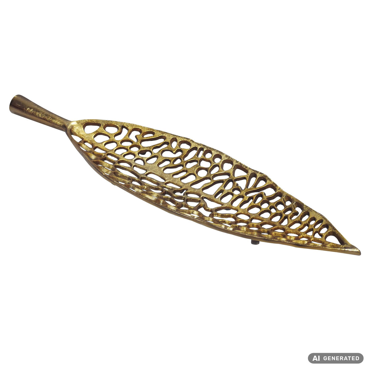 Decoratieve schaal Blad Aluminium Goud Schaal 63cm