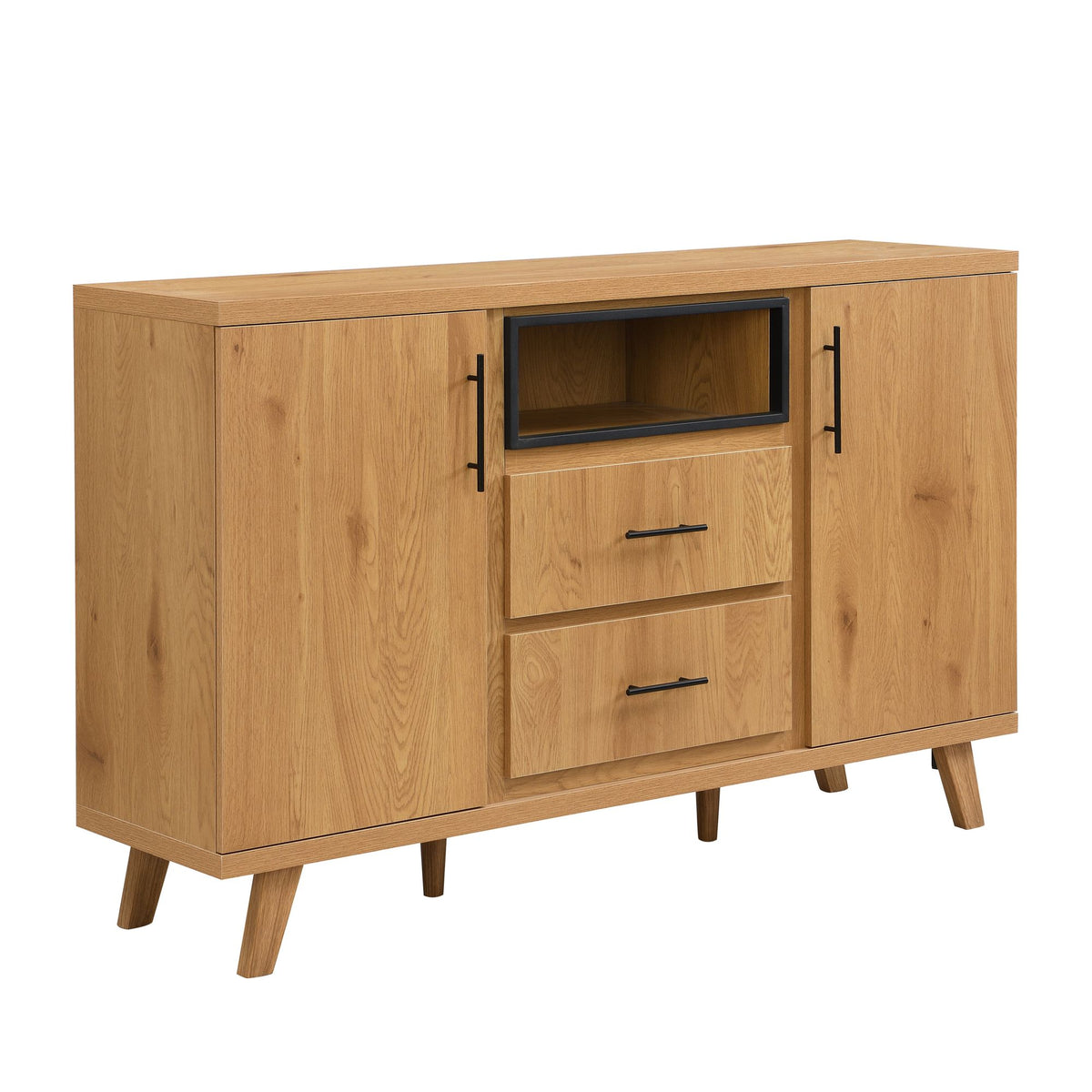 Sideboard Eiken Decor 150cm - Commode met 2 Deuren en 2 Lades