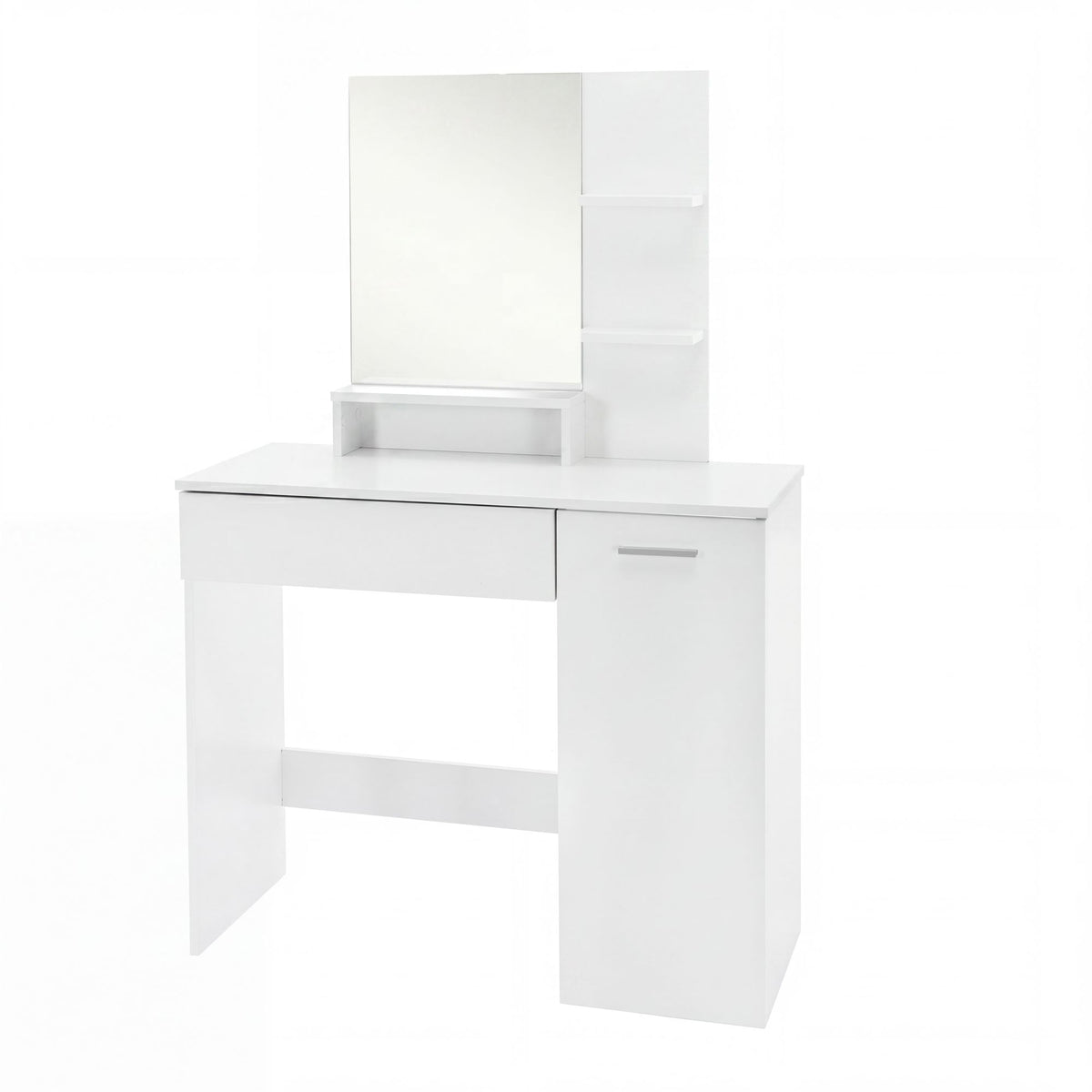 Kaptafel 90cm Wit Make-uptafel Modern - Toilettafel met Spiegel en Plank