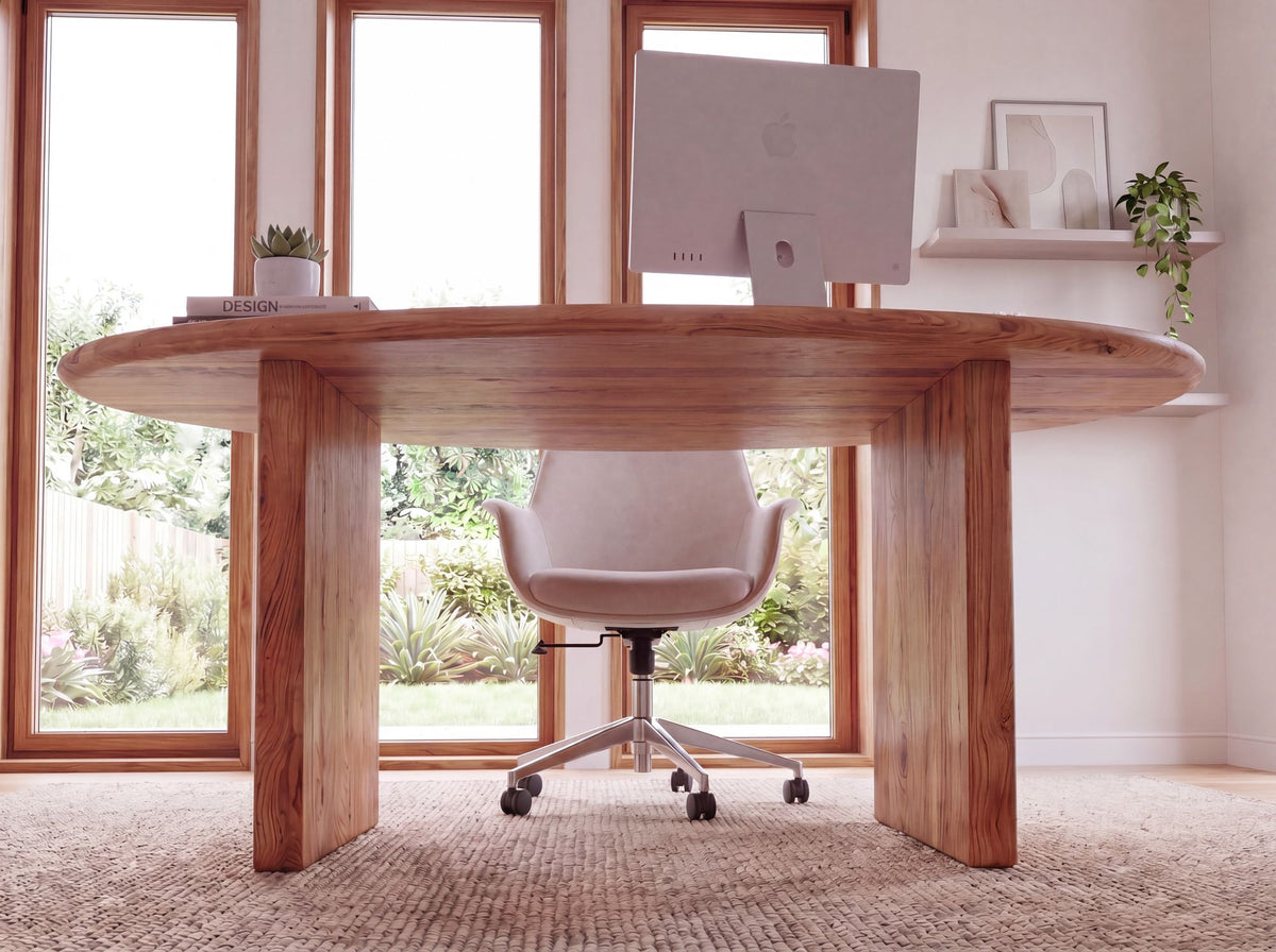Bureau 180x90x76 cm Acacia Massief Hout Computertafel Retro
