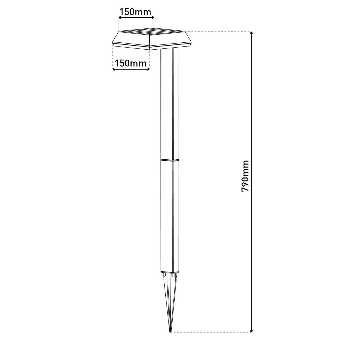 Zonne -decoratief spit "Sigi", 79 cm hoog, plastic, zwart, geïntegreerde LED's, warm wit