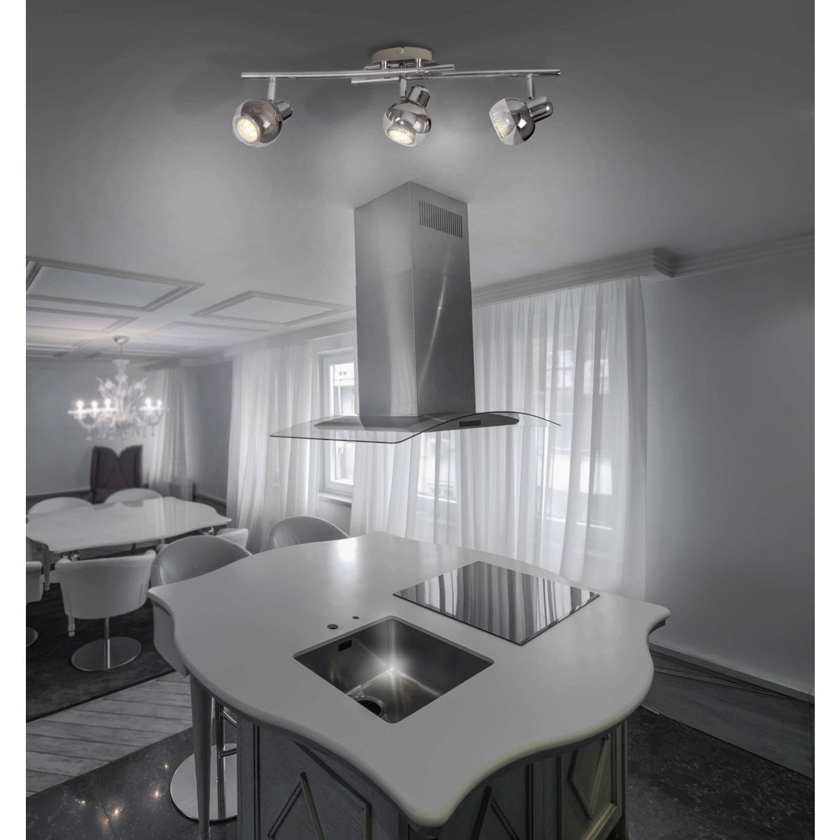 3 LED wand- en plafondlampen "Boccia"