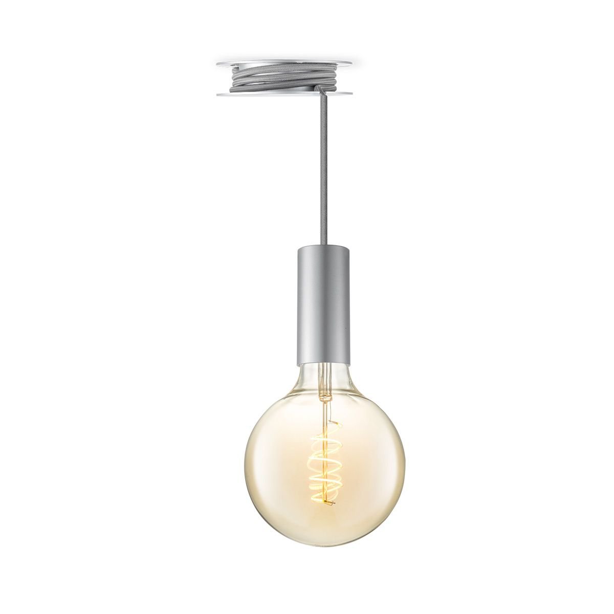 Home Sweet Home Verlichtingspendel Pulley - Grijs - 12x12x154 cm