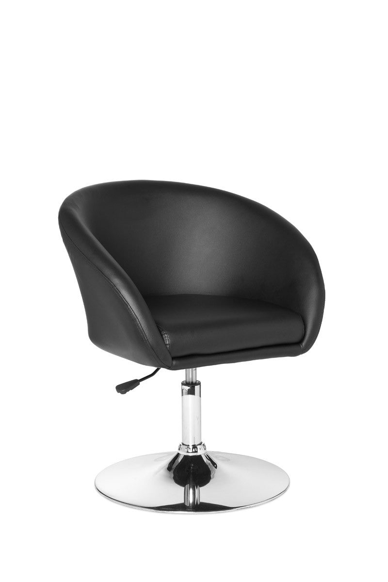 design relax fauteuil SPM2.157 lounge fauteuil kunstleer cocktail fauteuil zwart | Draaifauteuil | Eetkamerstoel 120 kg | Club fauteuil lederlook | Bureaustoel Modern | Lounge stoel wachtkamer stoel