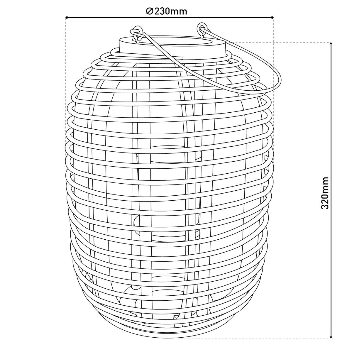 Decollicht "Korbinian" inclusief Solar Led Candle voor tuin en terras, zonnelamp gemaakt van bruin rotan, hoogte 32 cm