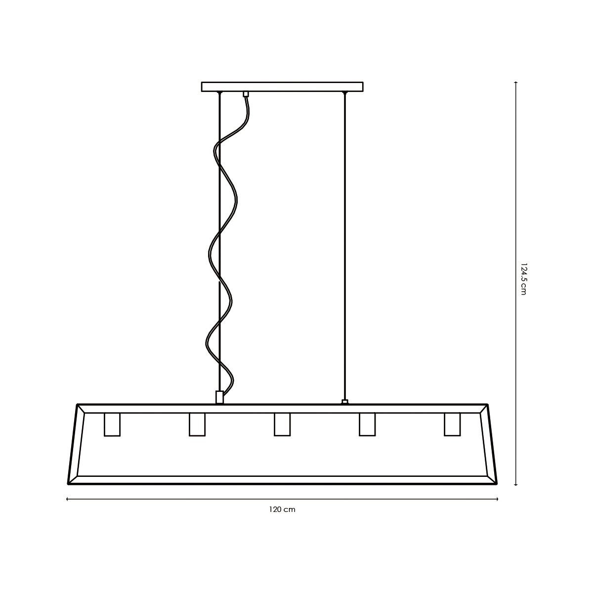 Home Sweet Home Hanglamp Dito 5 lichts - Zwart - 120x20x124cm