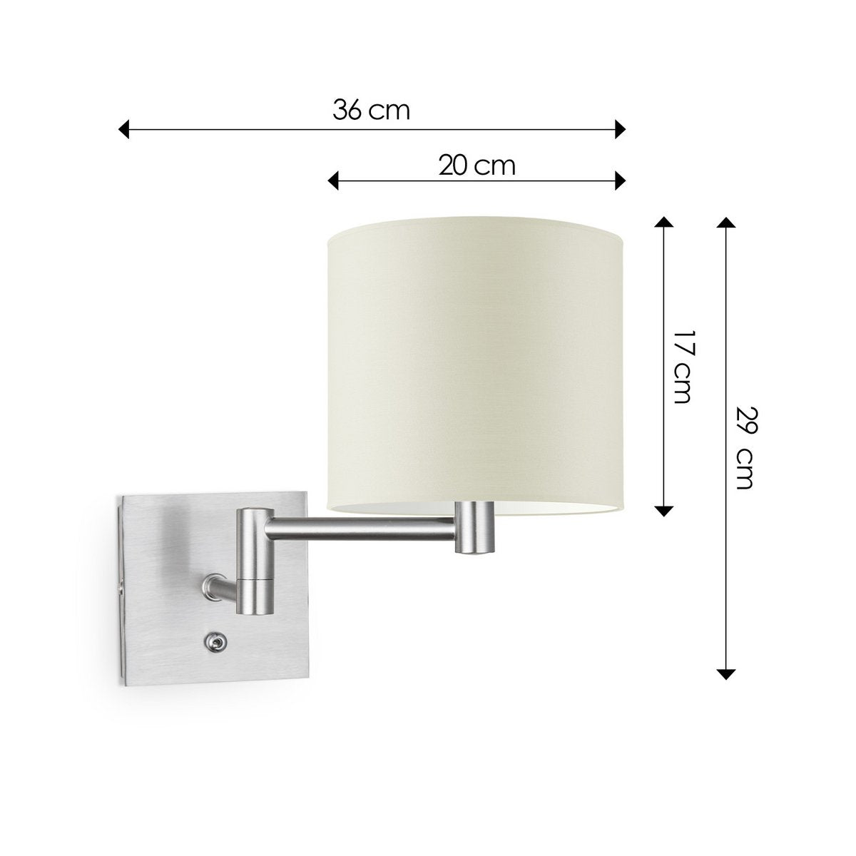 Home Sweet Home Wandlamp - Swing, E27, warm wit Lampenkap 20x17cm