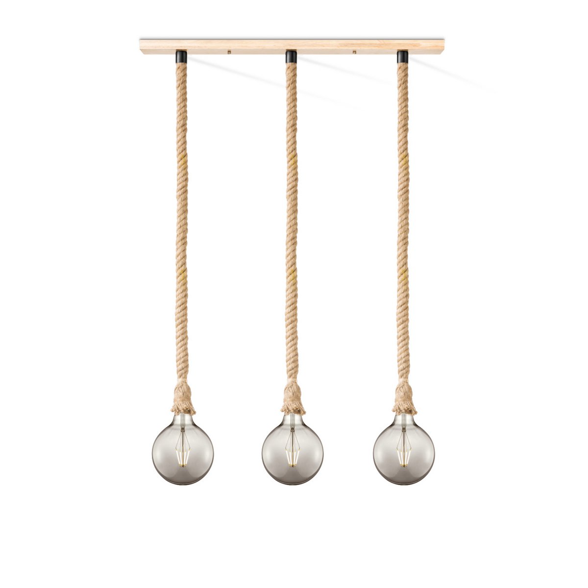 Home Sweet Home hanglamp Leonardo - 3 LED lamp G95 - dimbaar E27 rook