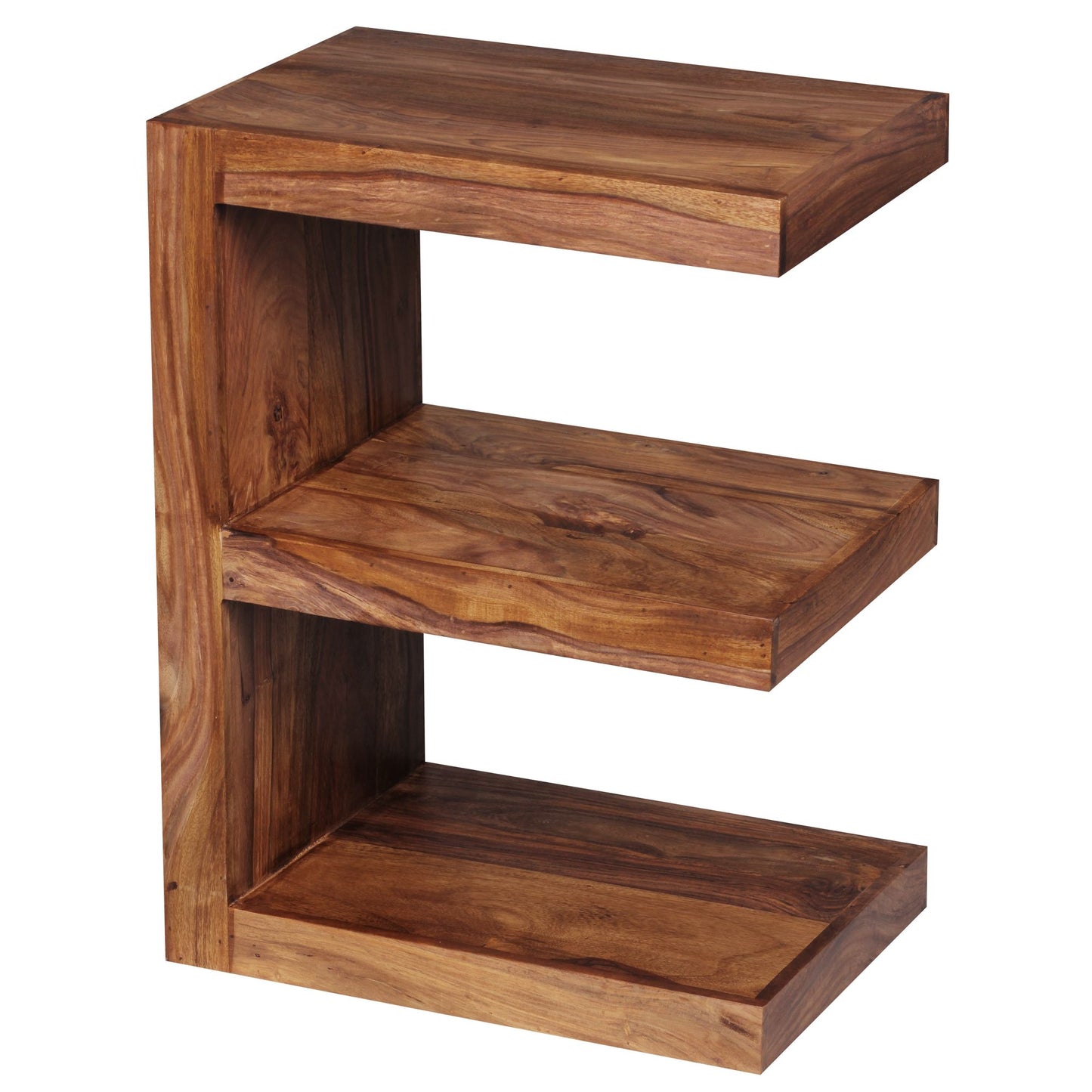 bijzettafel MUMBAI massief houten Sheesham E Cube 60cm hoge salontafel design bruine salontafel in landelijke stijl