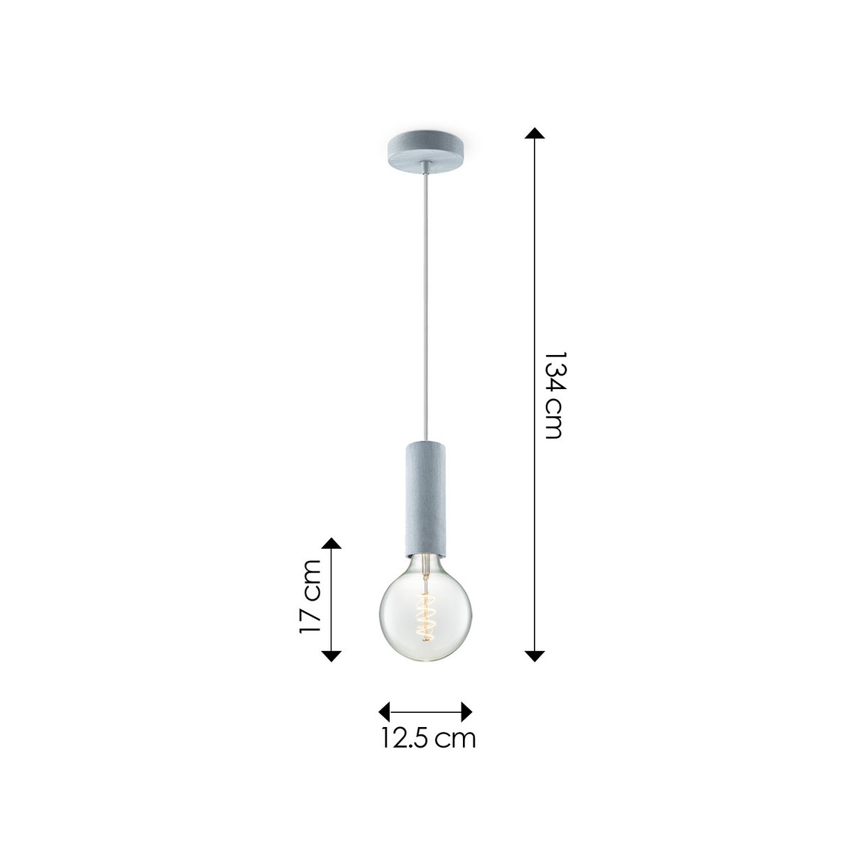 Home Sweet Home hanglamp beton Saga - G125 - dimbaar E27 helder