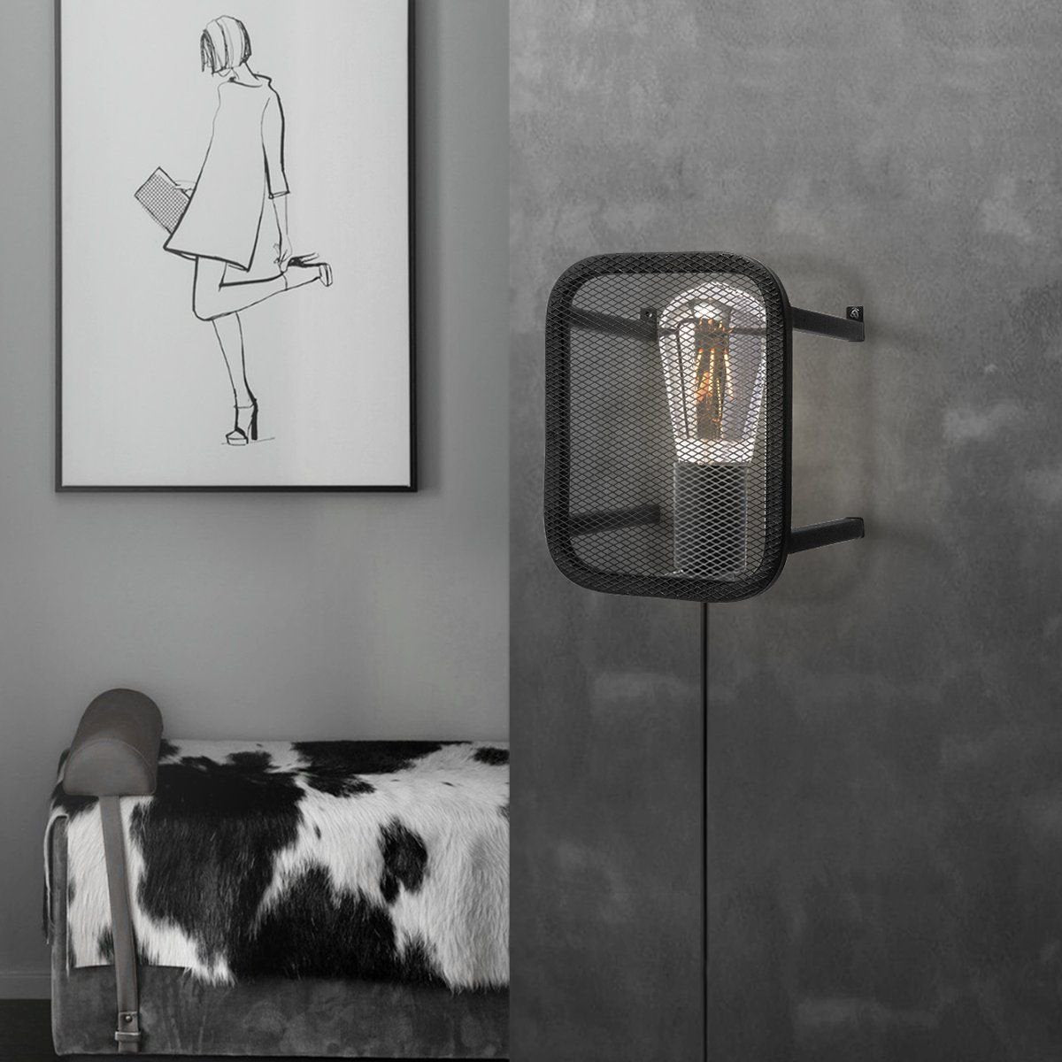 Home Sweet Home Moderne Wandlamp Weave | 15/15/20cm | Zwart | E27