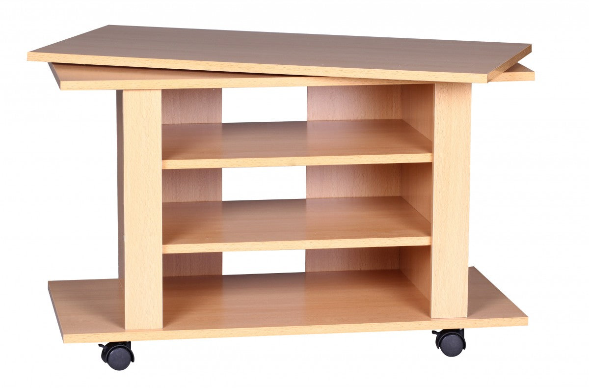 TV HiFi Bench OREGON Beuken TV-standaard, draai- en oprolbaar 75 x 38 x 51 cm