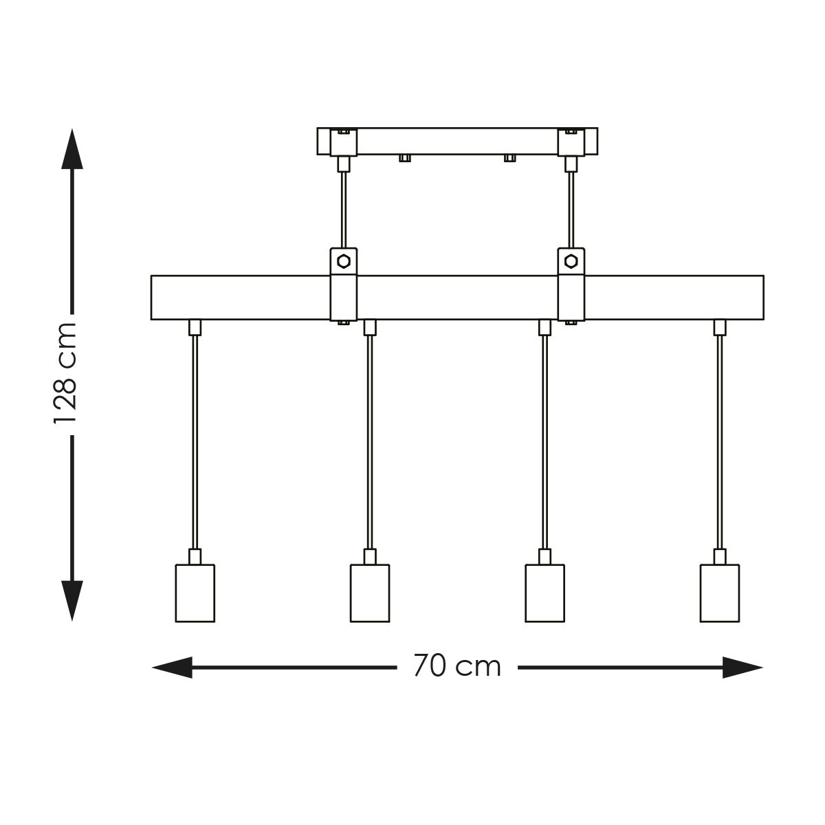 Home Sweet Home Hanglamp Denton - hout - 70x14x128cm