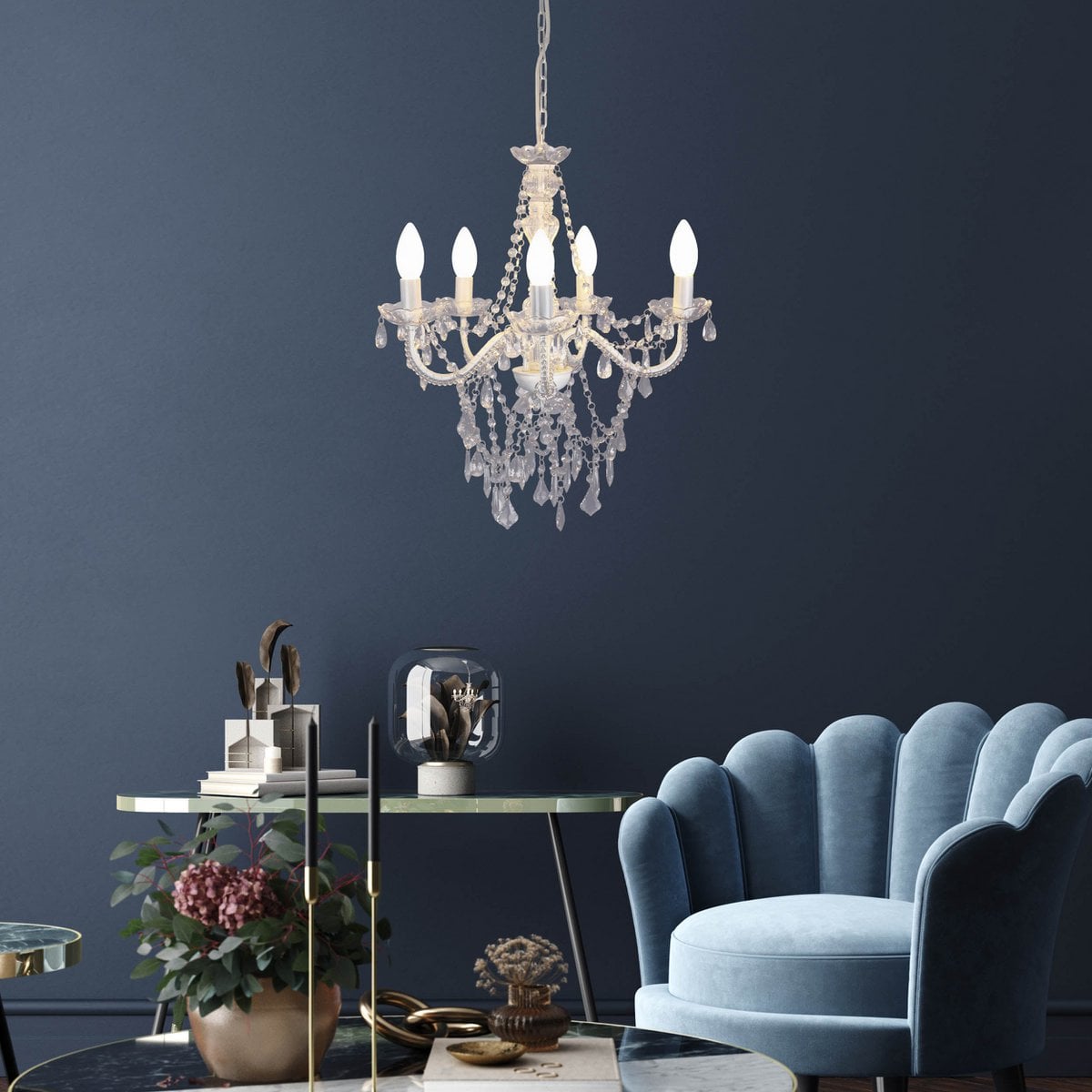 6 Set LED -lamp met E14 -aansluiting, kaarsenvorm 4 watt, gemaakt van metaal en glas, melkachtig