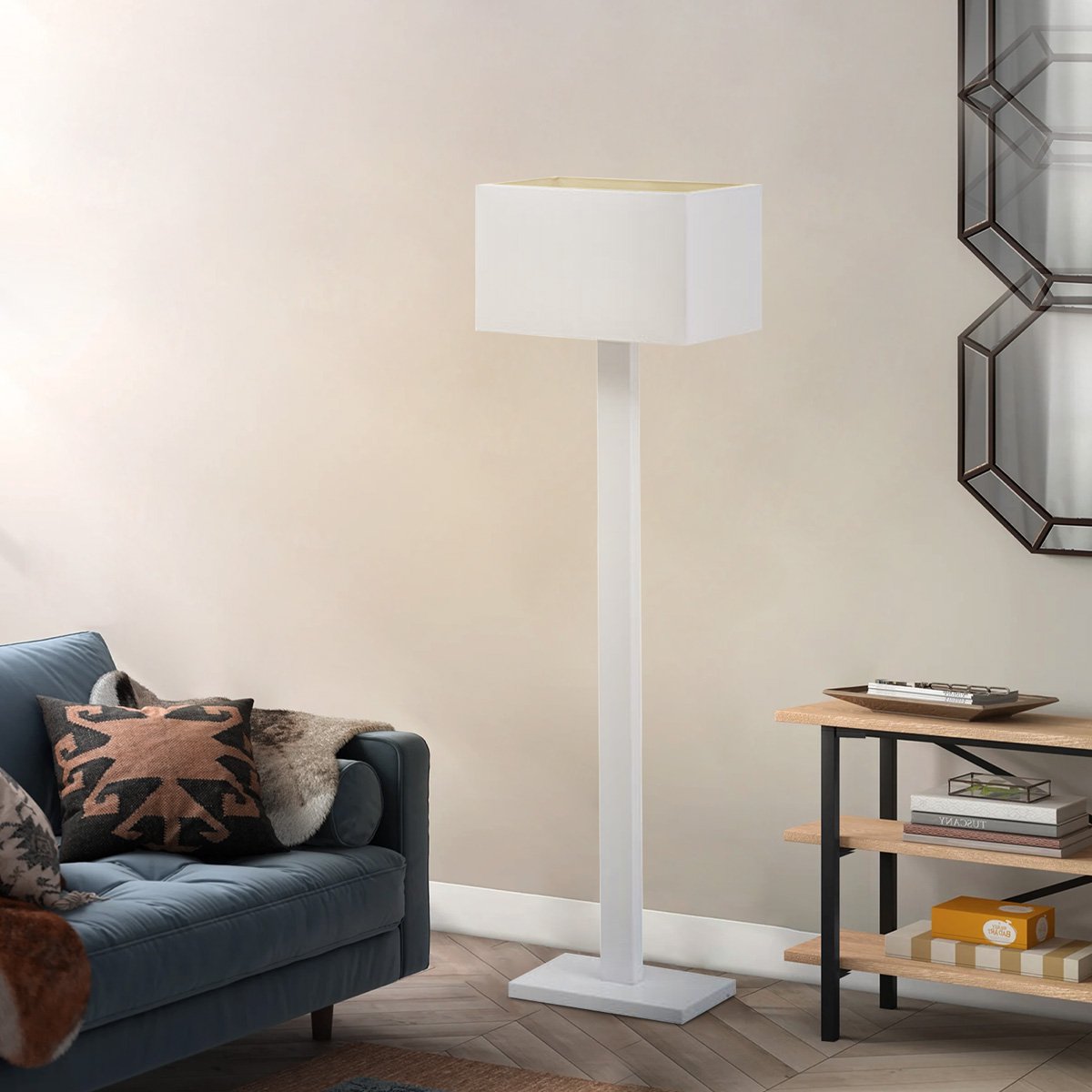Home Sweet Home Code 155 Vloerlamp Wit - Moderne - 40x30x130 cm