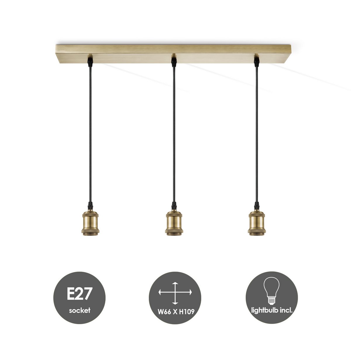 Home Sweet Home hanglamp vintage Cloud LED 3L G160 dimbaar E27 amber