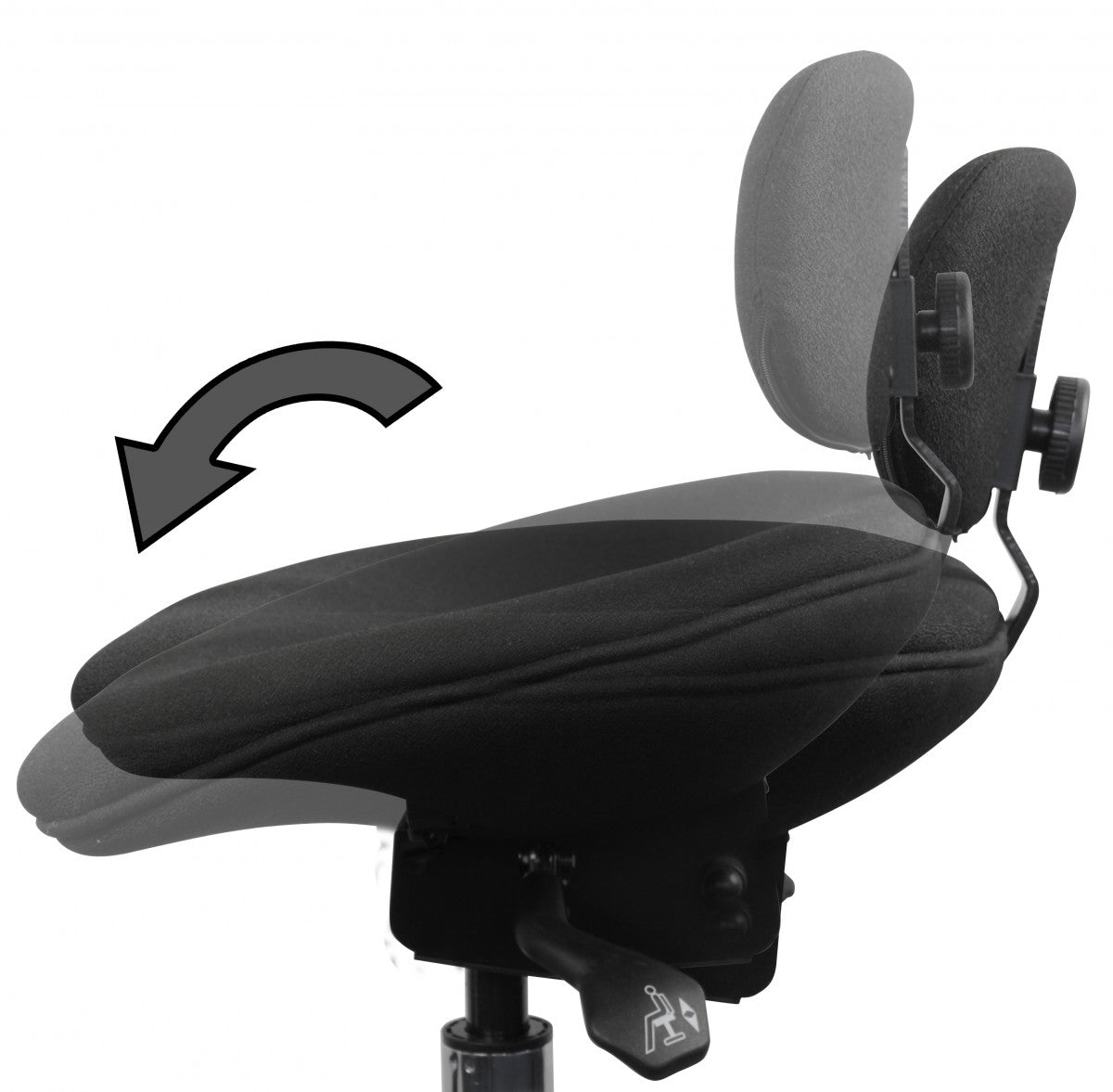 LOUISIANA fabric upholstery black swivel stool with height adjustable backrest