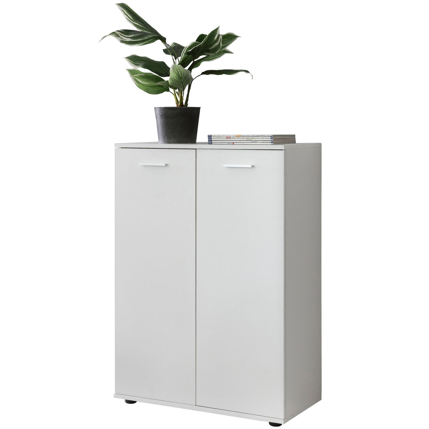 ladekast SVENJA met 2 deuren 71x104x35cm polyvalente kast hout wit | Halkast helder modern | Kast klein | Sideboard mat dressoir | Commode meubilair van de ladenkast