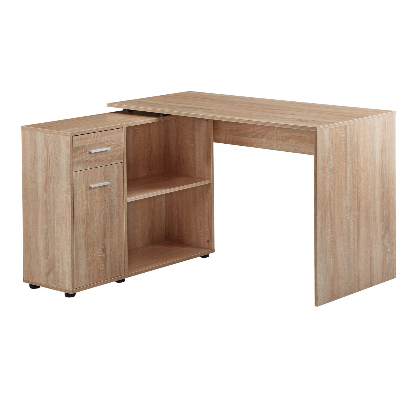 design hoekbureau met plank Sonoma 120 x 75,5 x 106,5 cm | Moderne bureau computer tafel studie | Hoek bureau thuiskantoor