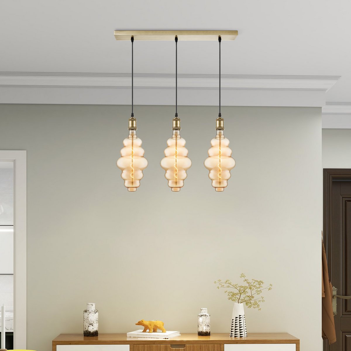 Home Sweet Home hanglamp vintage Cloud LED 3L G160 dimbaar E27 amber