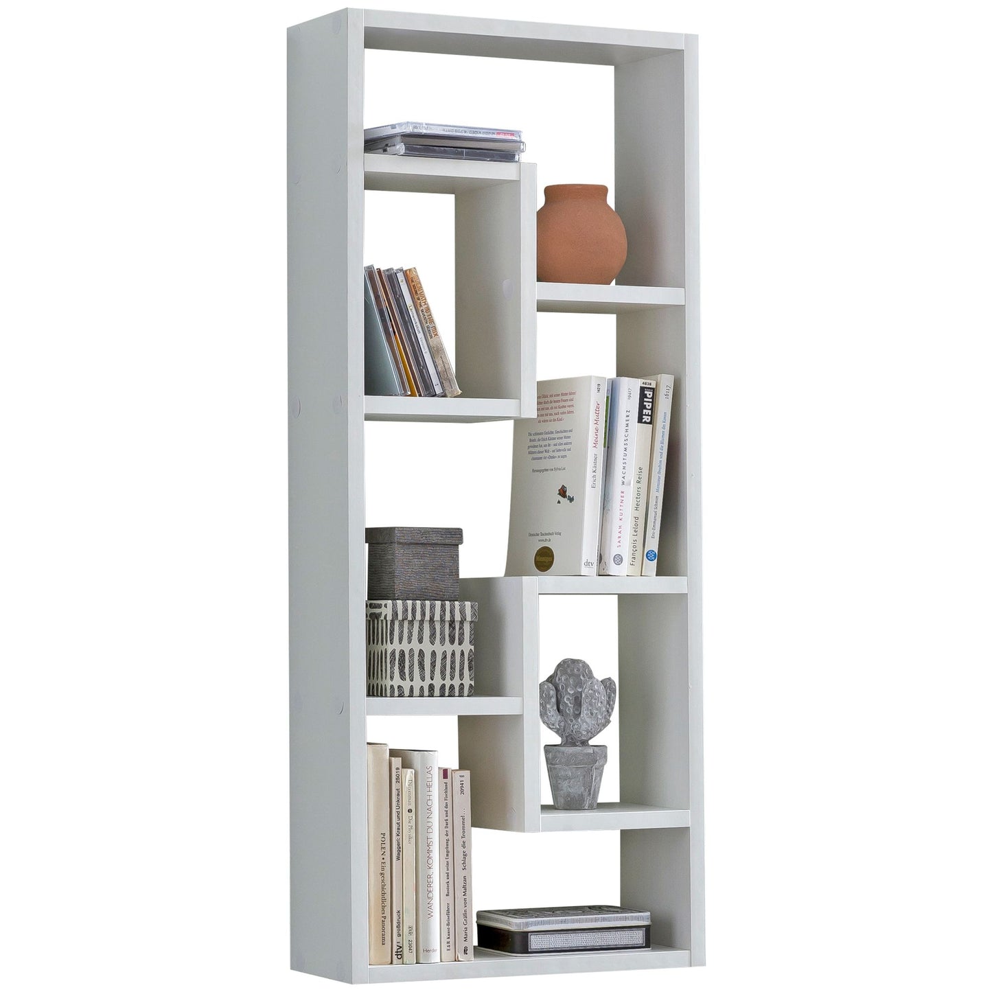 white 36x90x13.5 cm wood design floating shelf modern | Free-floating wall shelf | Wooden plank shelf for the wall | narrow bookshelf | Decorative shelf floating shelf tall