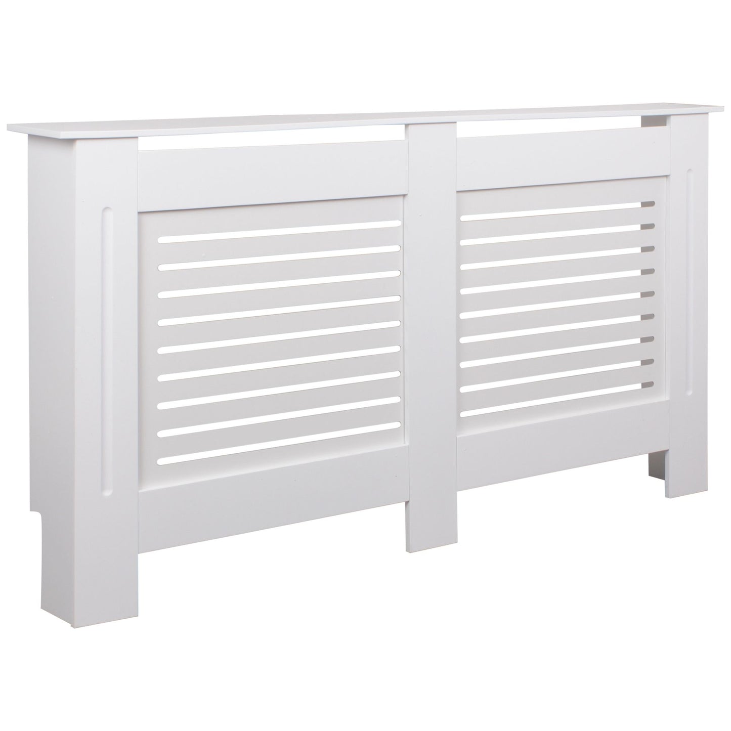 Design Radiatorafdekking WL5.746 Wit Mat Afwerking 152x83x19 cm | Verwarmingspaneel Grootverwarmingsdeksel | Lamellendak van radiatordeksel | Verwarming radiatordeksel bescherming