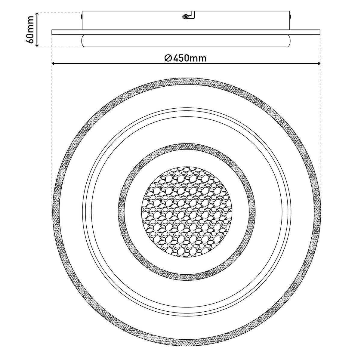 LED -plafondlicht "Stelios" D: 45 cm
