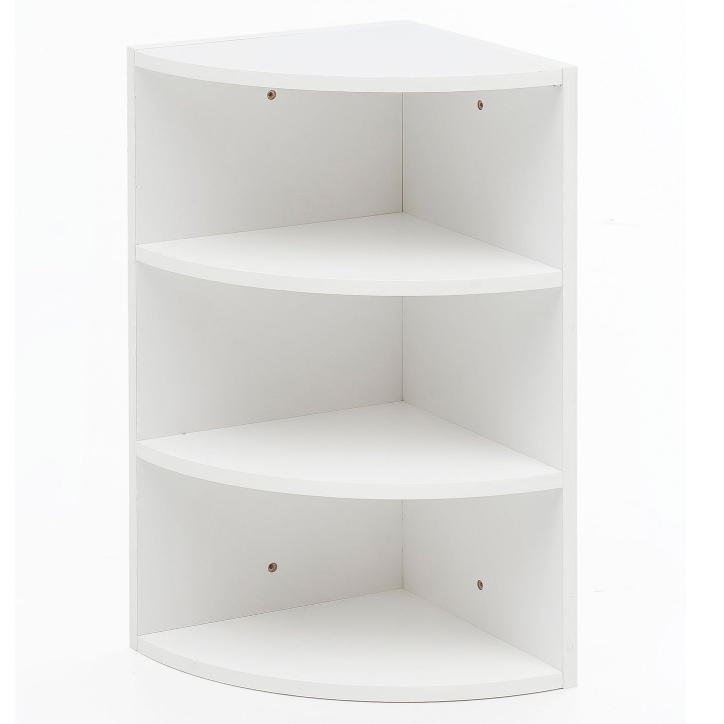 wit 30 x 60 x 30 cm WL5.843 houten wandplank hoekhangplank | Houten plank voor aan de muur Hoog | Vrij zwevende wandplank | Design sierplank met rond front | Boekenkast Drijvend Modern