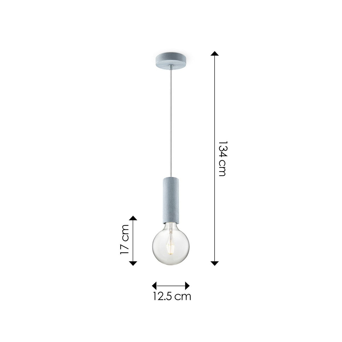Home Sweet Home hanglamp beton Saga - G180 - dimbaar E27 helder