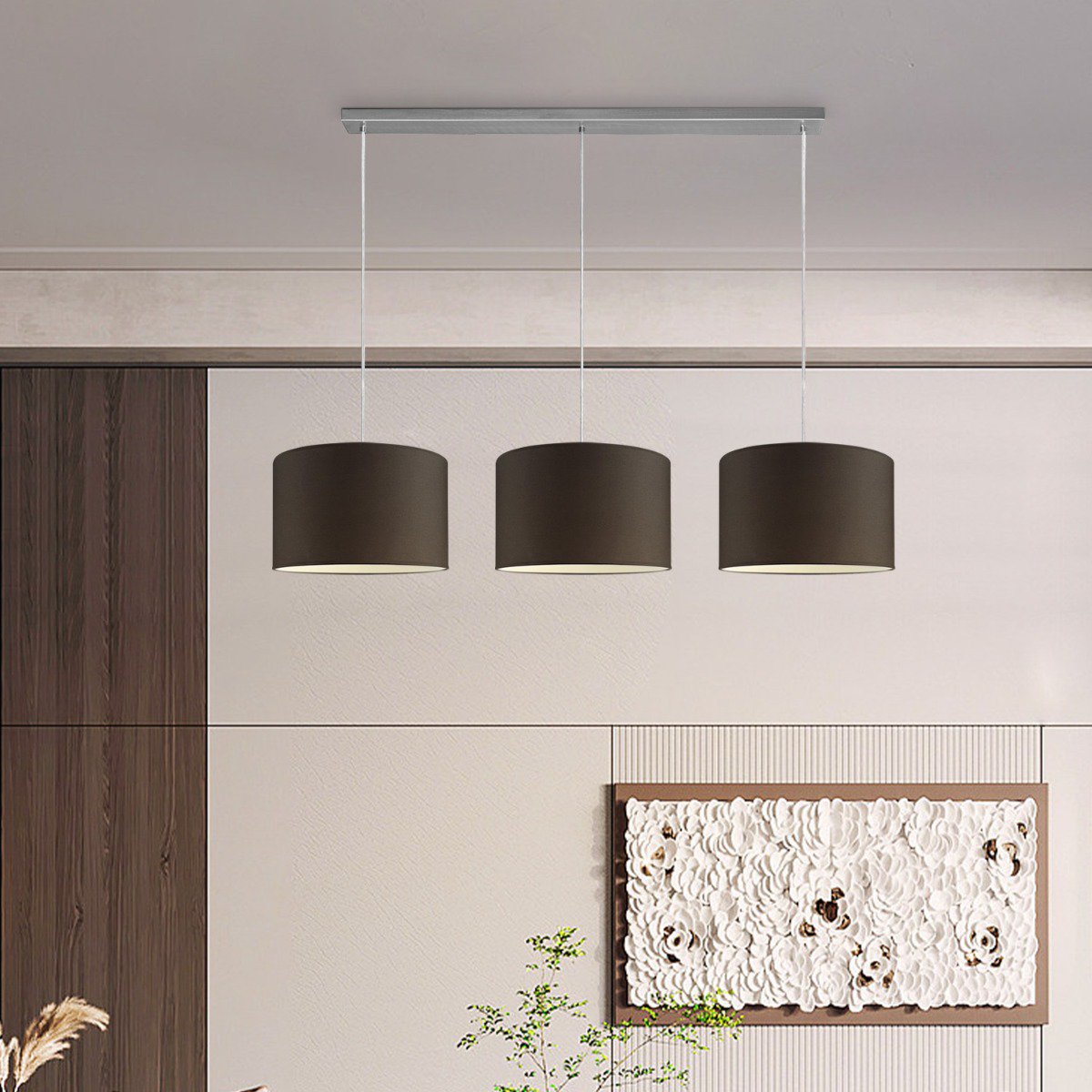 Home Sweet Home hanglamp Beam 3L, E27, zwart Lampenkap, 35cm