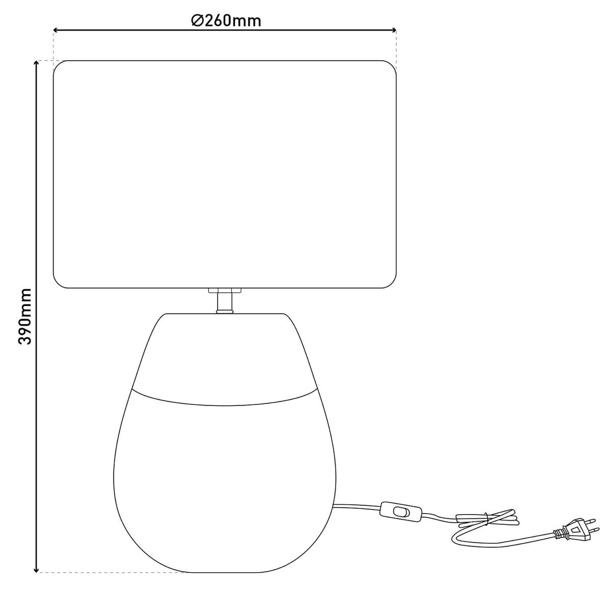 Keramische tafellamp "Bronco", tafellamp, keramiek, beige/grijs, met E14 -aansluiting, voor eetkamer, woonkamer, gang of kantoor, 39 cm hoog