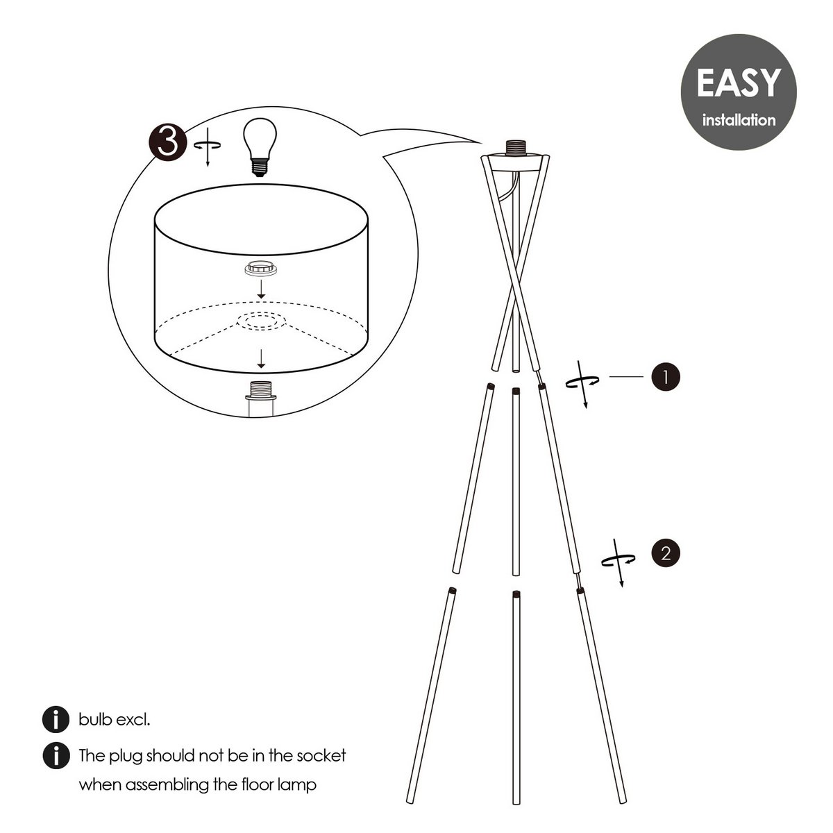 Home Sweet Home vloerlamp Bling-Legs Brons-Zwart-40cm