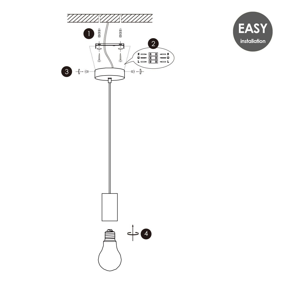 Home Sweet Home Hanglamp Billy - hout - 10x10x116cm