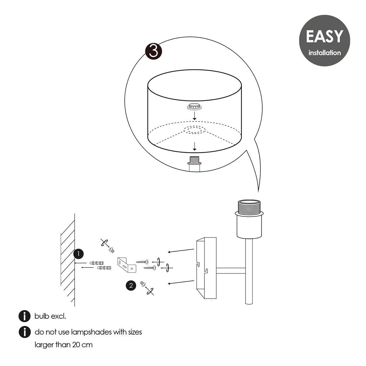 Home Sweet Home Wandlamp Mati 10/10/18cm - Geborsteld staal