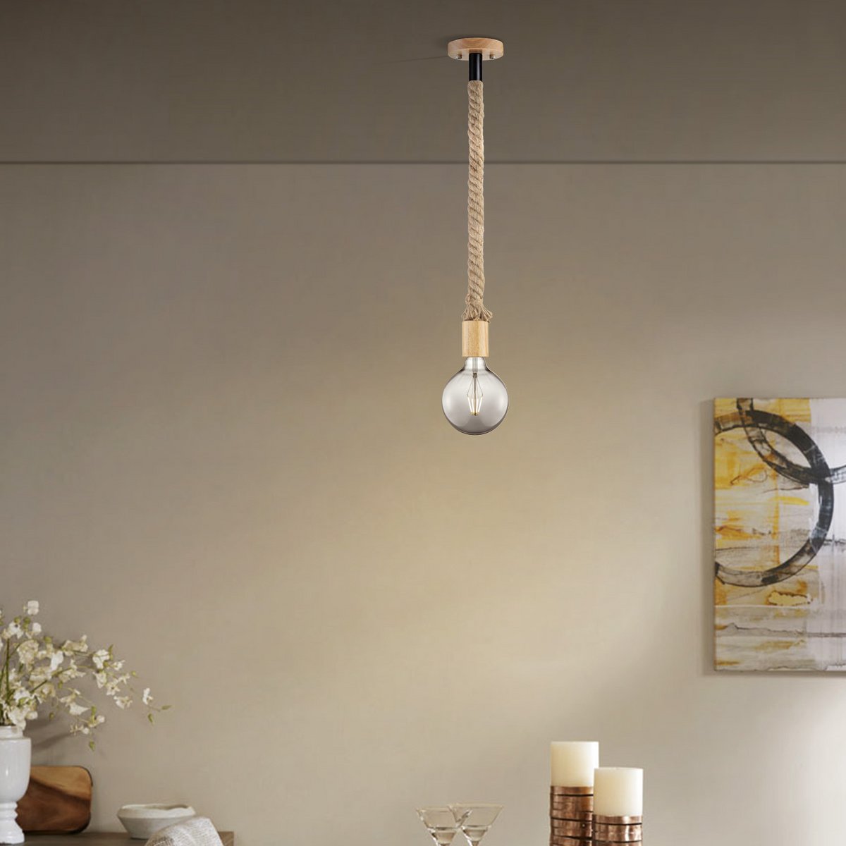 Home Sweet Home hanglamp Leonardo - G95 - dimbaar E27 rook