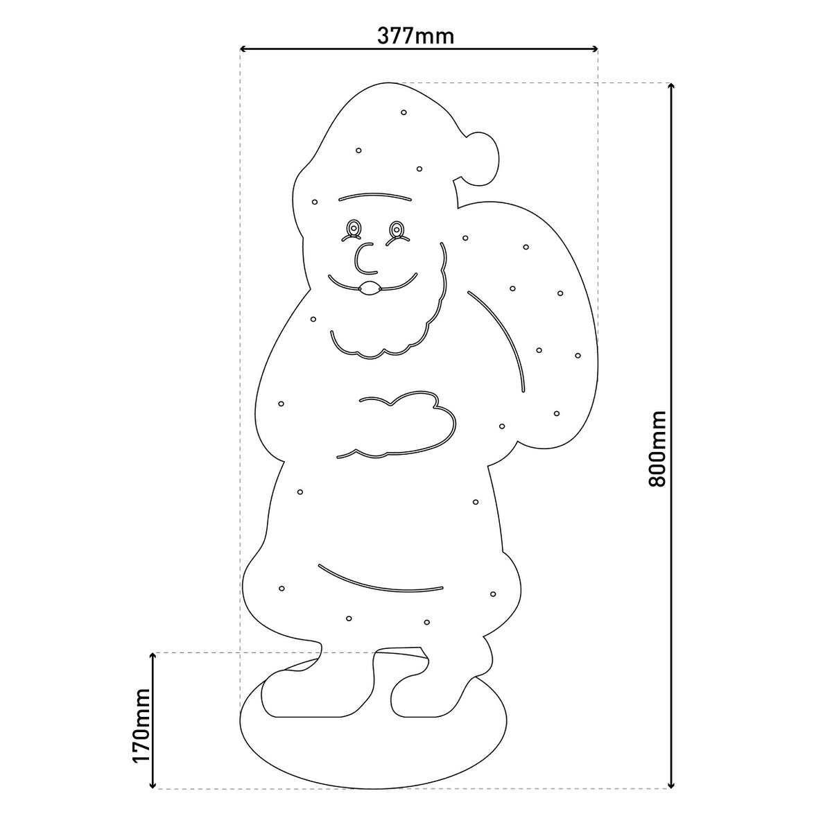 LED WOOD Decolum "Santa" Large, kerstdecoraties gemaakt van hout in de natuur, met stevig ingebouwde LED's, voor de buitenruimte - klassiek - decoratie - hout - Natuur - geen informatie - kerstdecoratie buiten